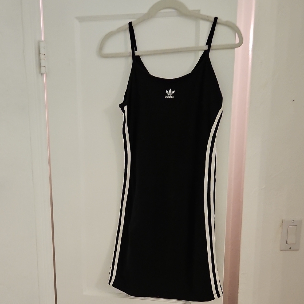 Adidas Black Slip Dress with White Accents